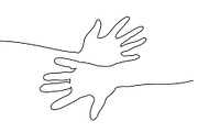 Abstract hands togehter Continuous