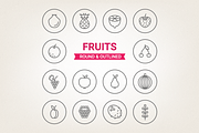 Circle fruits icons
