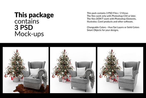 Christmas Throw Pillow Set in Product Mockups - product preview 1