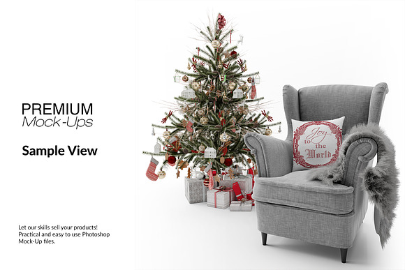 Christmas Throw Pillow Set in Product Mockups - product preview 2