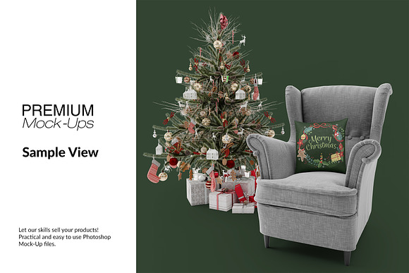 Christmas Throw Pillow Set in Product Mockups - product preview 4