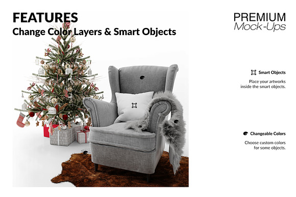 Christmas Throw Pillow Set in Product Mockups - product preview 7