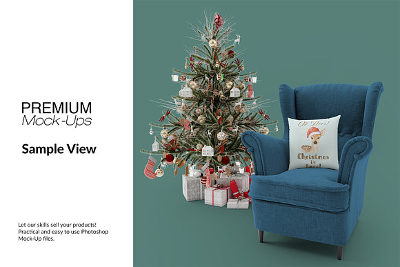 Christmas Throw Pillow Set in Product Mockups - product preview 8