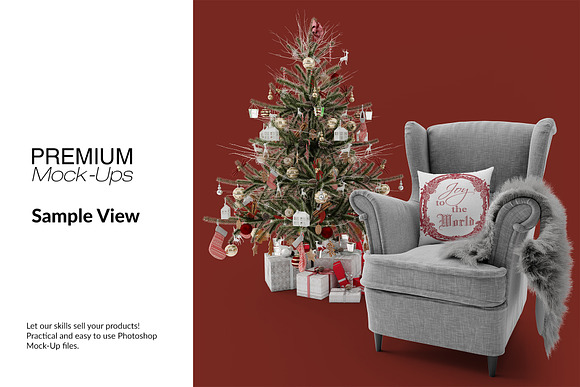 Christmas Throw Pillow Set in Product Mockups - product preview 9