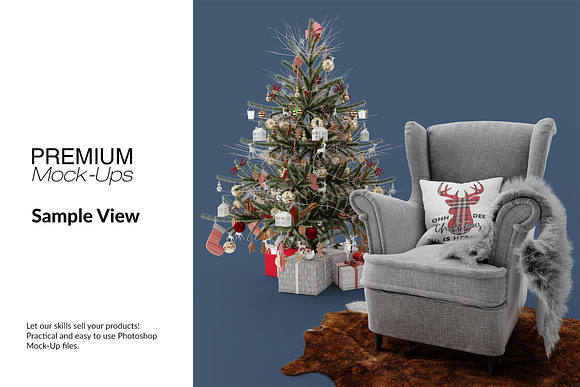 Christmas Throw Pillow Set in Product Mockups - product preview 10