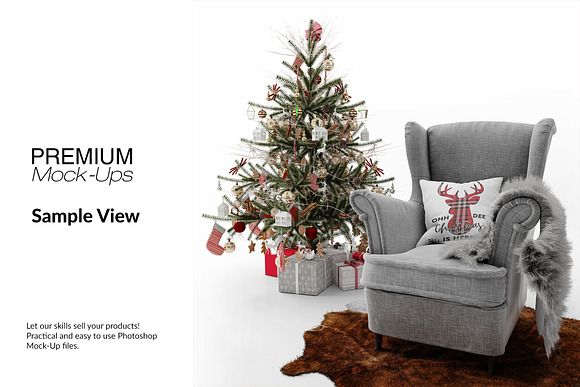 Christmas Throw Pillow Set in Product Mockups - product preview 11