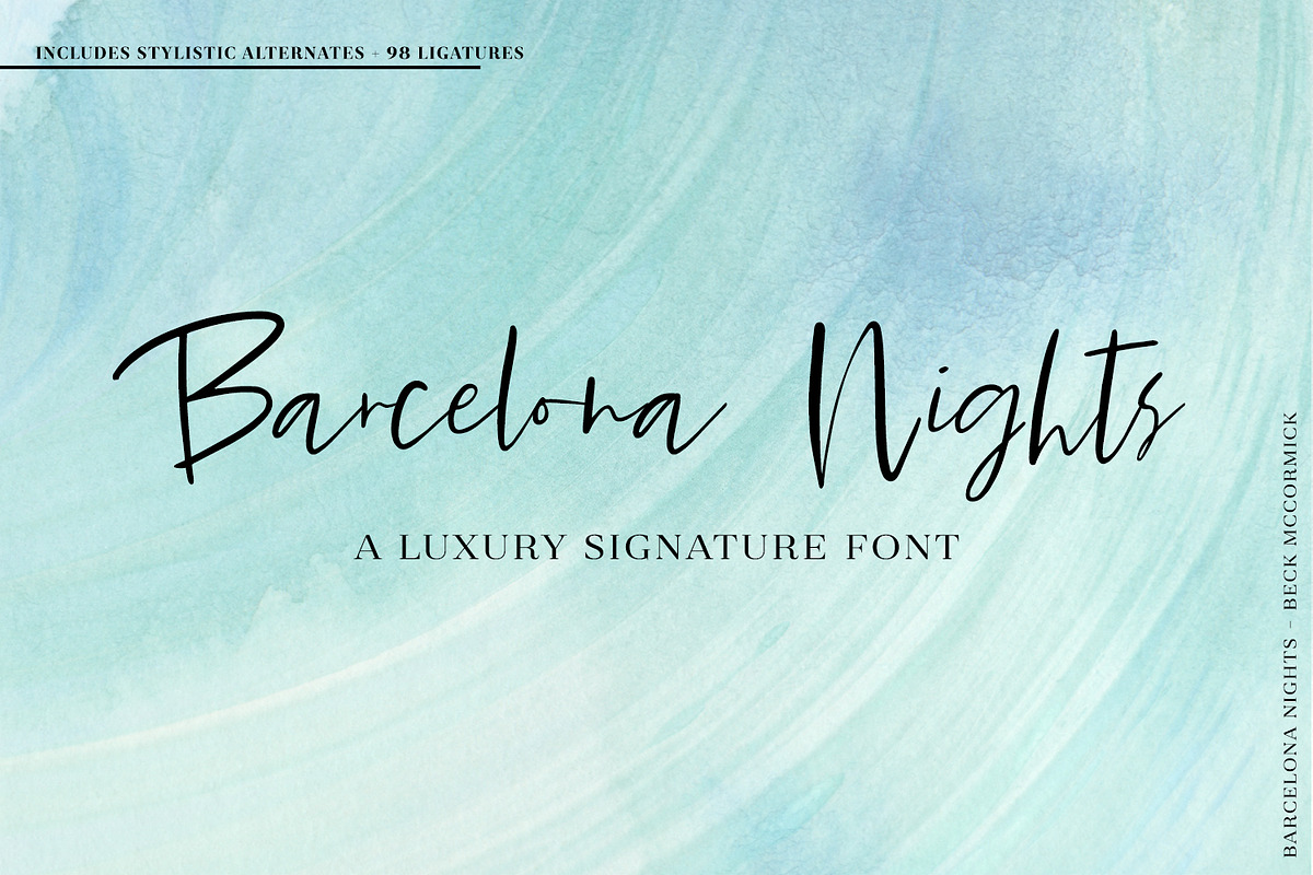 Barcelona Nights Signature Script in Script Fonts - product preview 8