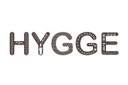 Vector Hygge lettering. Text with