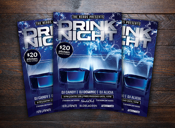Drink Night Party Flyer in Flyer Templates - product preview 1