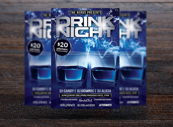 Drink Night Party Flyer in Flyer Templates - product preview 2