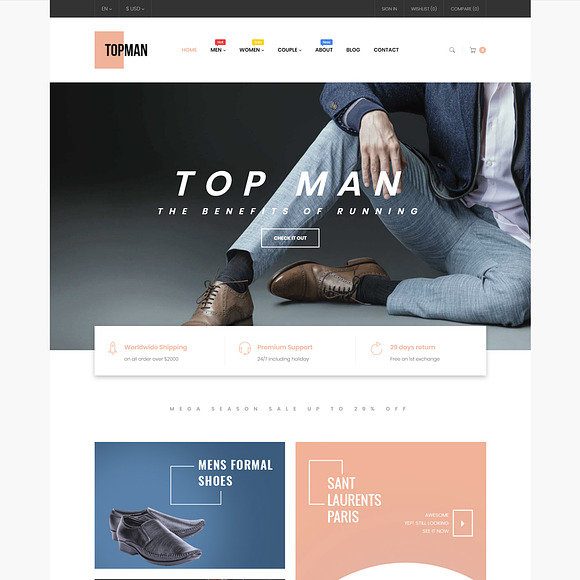 LEO TOPMAN - MEN SHOES AND FASHION in Bootstrap Themes - product preview 1
