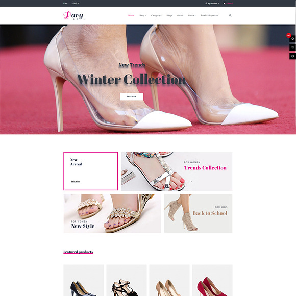 LEO PARTY GIRL - SHOES AND FASHION in Bootstrap Themes - product preview 1
