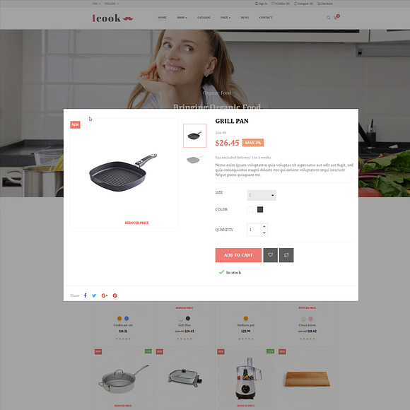 LEO ICOOK - KITCHEN TOOL, COOKWARE,  in Bootstrap Themes - product preview 4