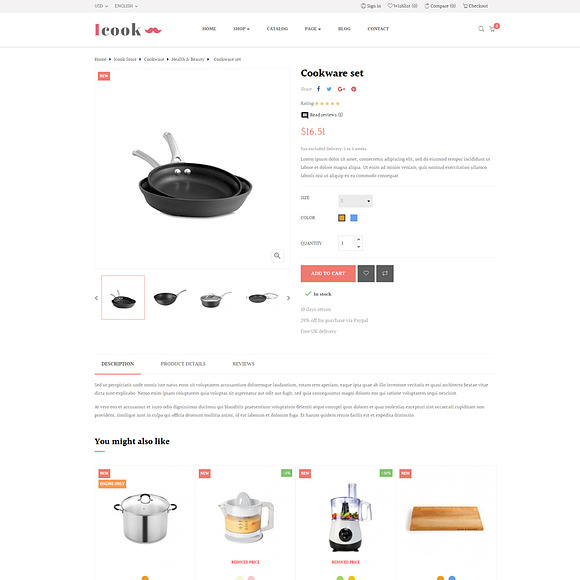 LEO ICOOK - KITCHEN TOOL, COOKWARE,  in Bootstrap Themes - product preview 5