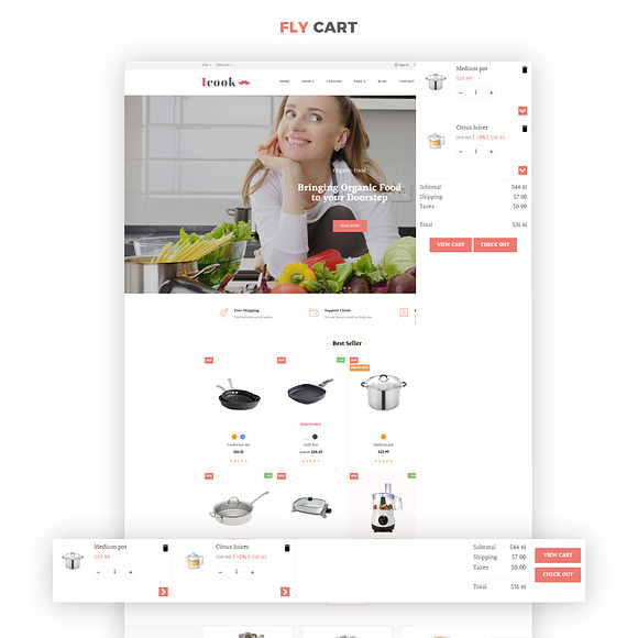 LEO ICOOK - KITCHEN TOOL, COOKWARE,  in Bootstrap Themes - product preview 7