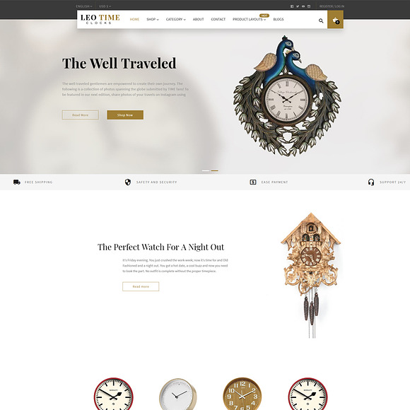 LEO TIME - CLOCK AND HOME DECOR in Bootstrap Themes - product preview 1