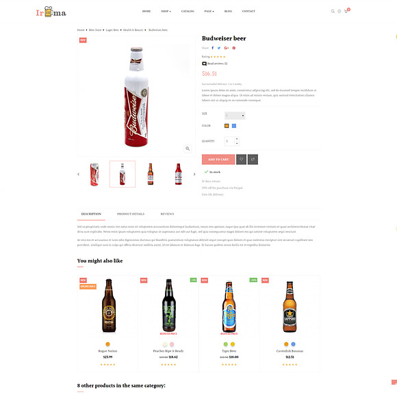 LEO IRMA - DRINK, BEER, WINE in Bootstrap Themes - product preview 5