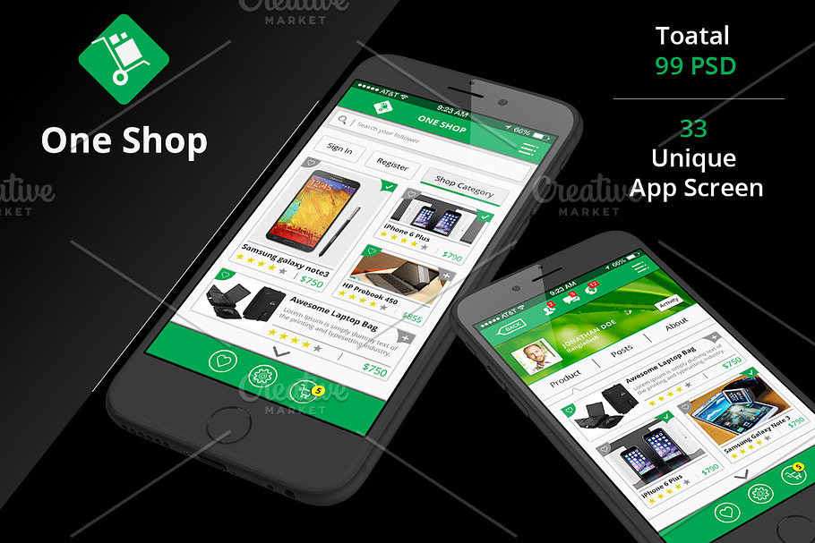 Shop & Social iOS App UI kit-2 in UI Kits and Libraries - product preview 8