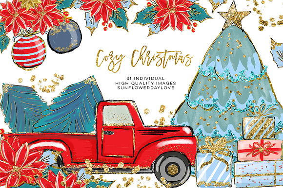 Cozy Christmas Illustration Clipart in Illustrations - product preview 5