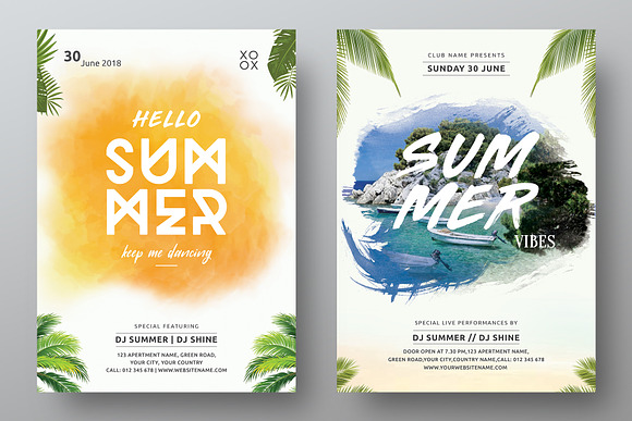 Summer Party Flyer Bundle in Flyer Templates - product preview 2