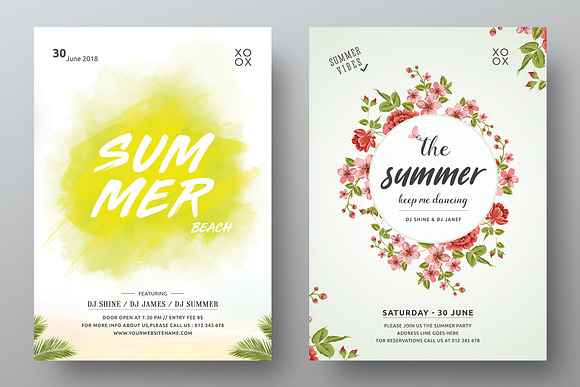 Summer Party Flyer Bundle in Flyer Templates - product preview 3