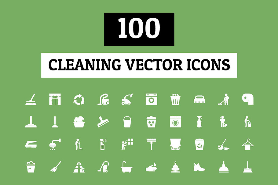 100 Cleaning Vector Icons