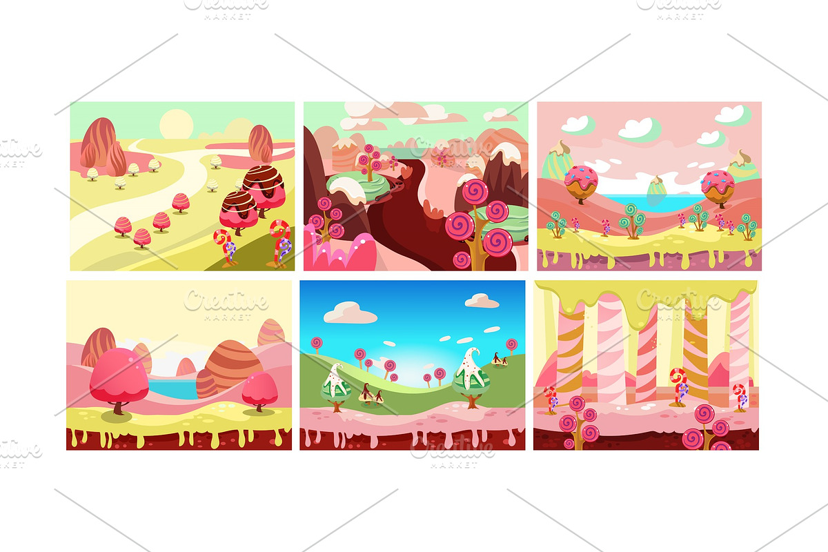 Candy land, bright sweet fantasy in Illustrations - product preview 8