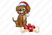 Pet Dog in Christmas Santa Claus Hat