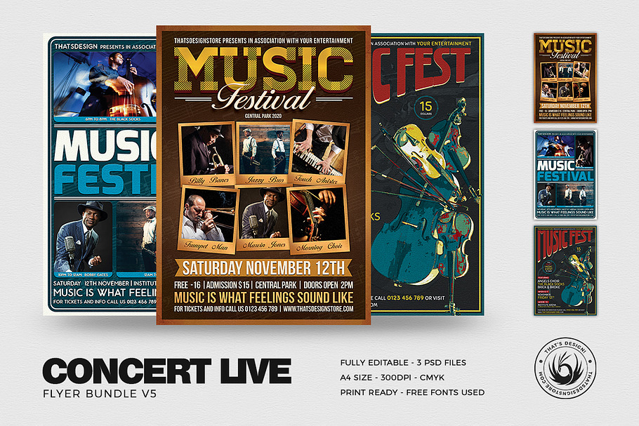 Concert Live Flyer Bundle V5 in Flyer Templates - product preview 8