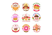 Set of Confectionery Logos Isolated