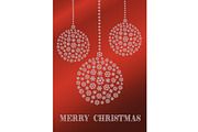 Red Christmas ornaments card