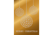 Golden Christmas ornaments card