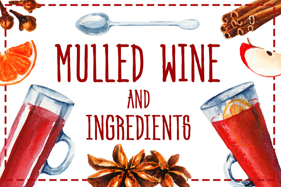 Mulled wine and ingredients in Illustrations - product preview 8