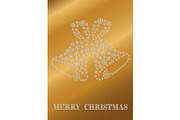 Golden Christmas card with bells