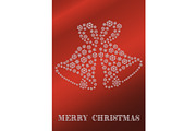 Red Christmas card with bells