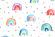 Watercolor rainbow seamless pattern
