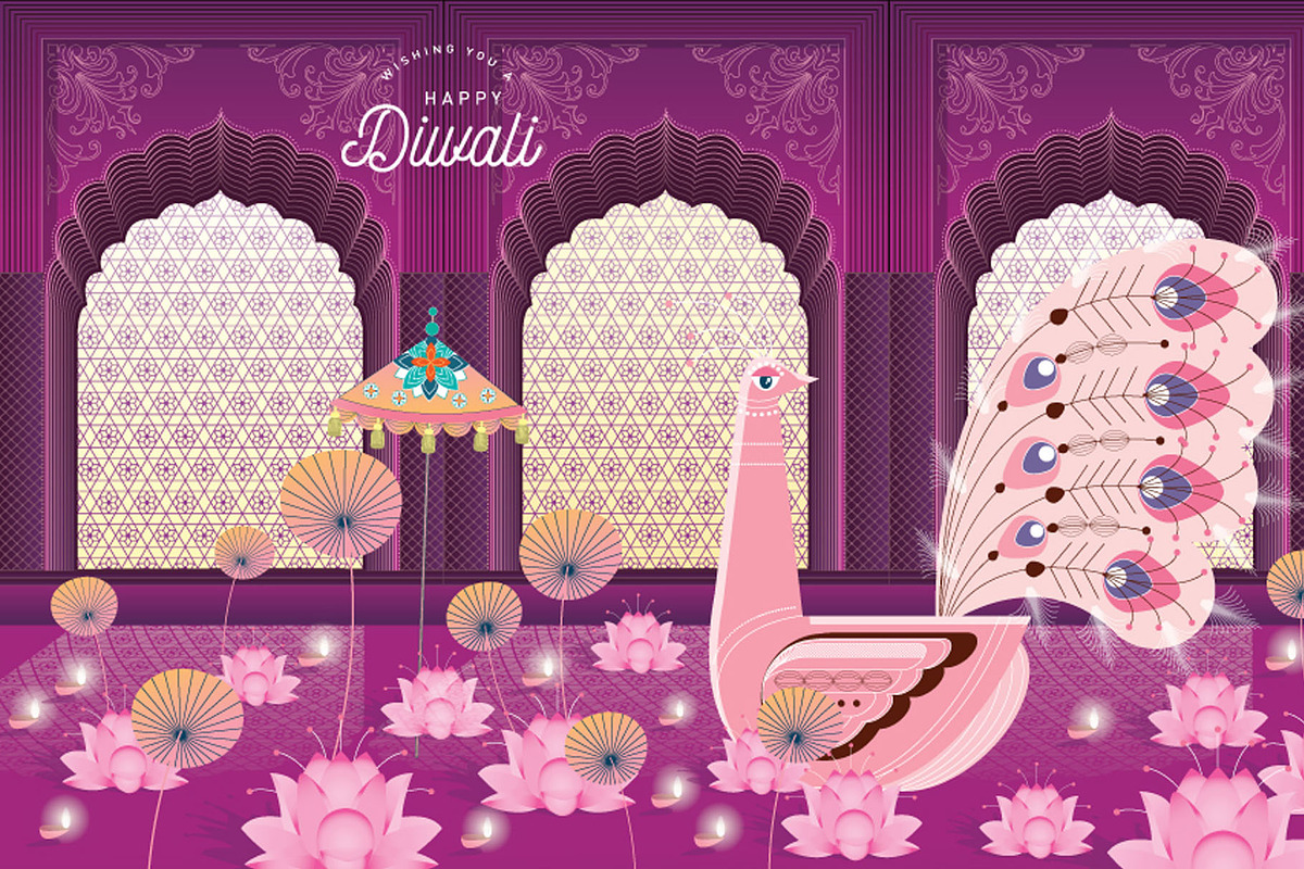 diwali greetings template vector in Illustrations - product preview 8