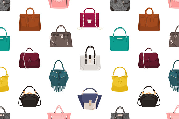 Women's bags bundle and seamless in Illustrations - product preview 2