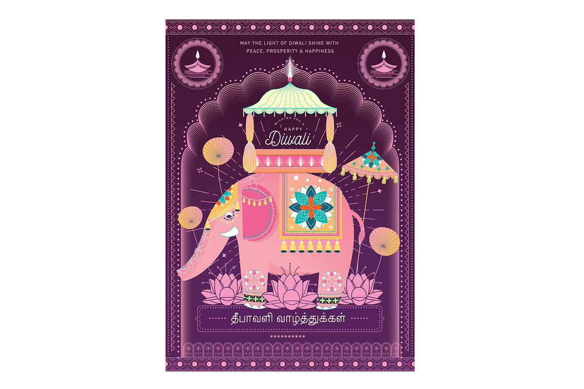 diwali greetings template vector in Illustrations - product preview 8