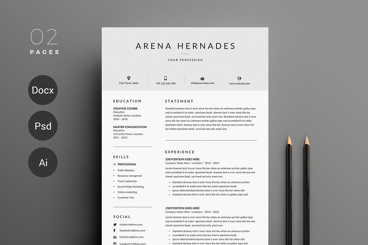 Minimal Resume Template I 3 Pages in Resume Templates - product preview 8