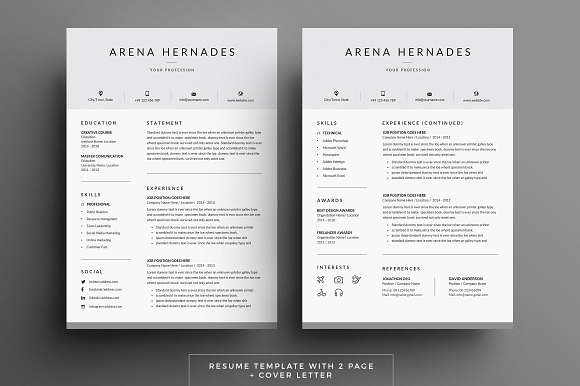Minimal Resume Template I 3 Pages in Resume Templates - product preview 2