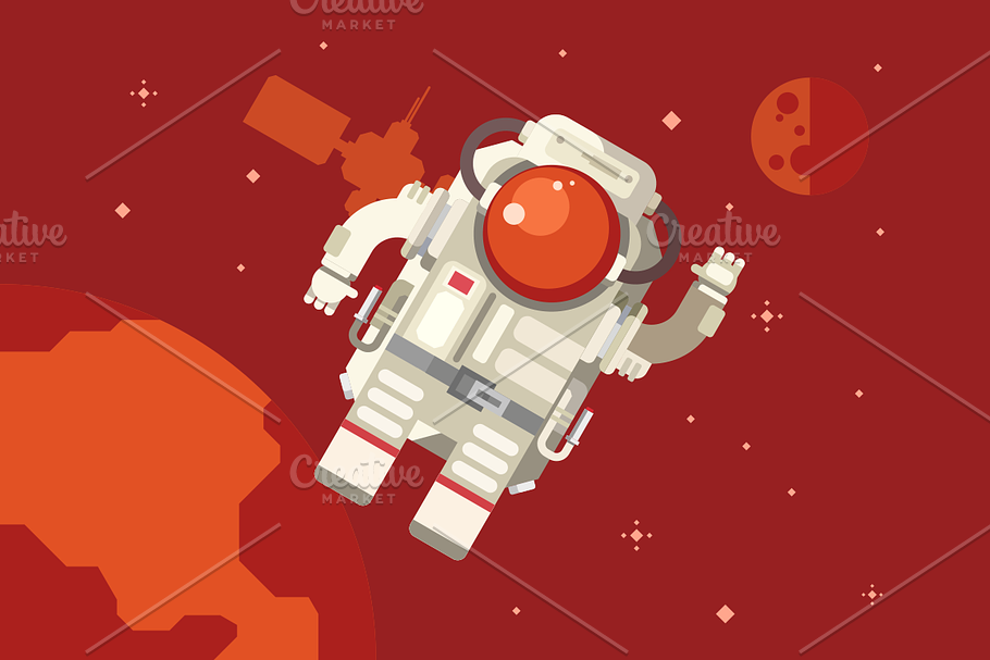 Astronaut in Outer Space in Illustrations - product preview 8