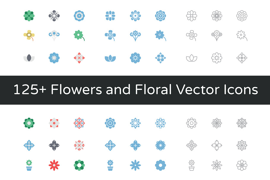 125+ Flowers and Floral Vector Icons