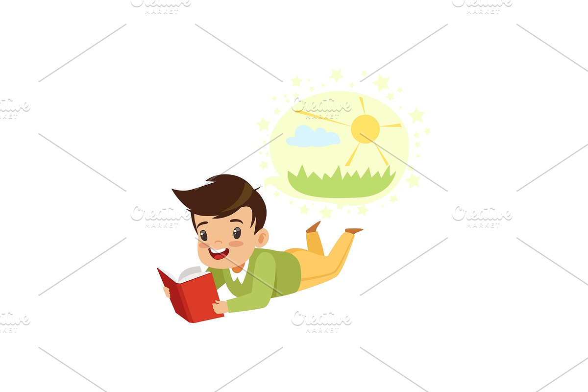 Boy lying on his stomach and in Illustrations - product preview 8