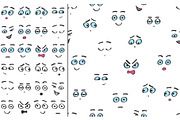 Color line emoji cartoon faces