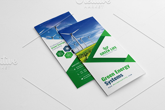 Green Energy Trifold Brochure in Brochure Templates - product preview 2
