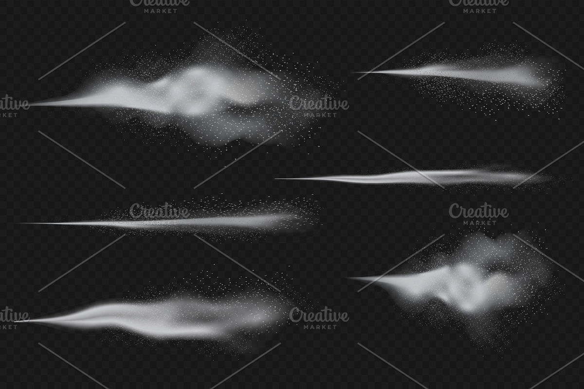 Realistic water spray smoke set in Illustrations - product preview 8