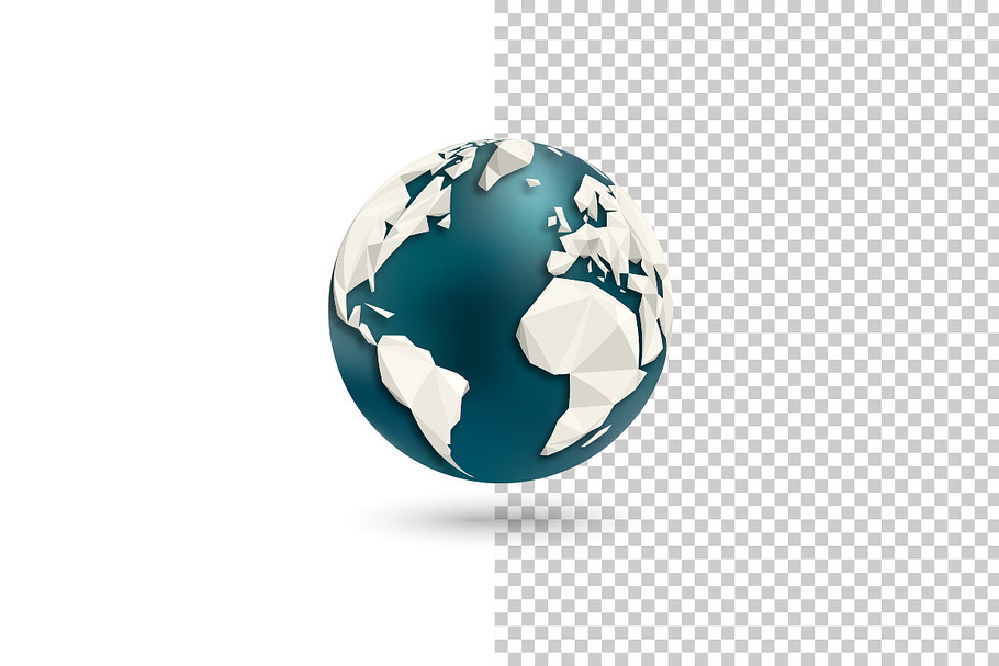 Planet Earth Globe - polygonal style in Illustrations - product preview 8