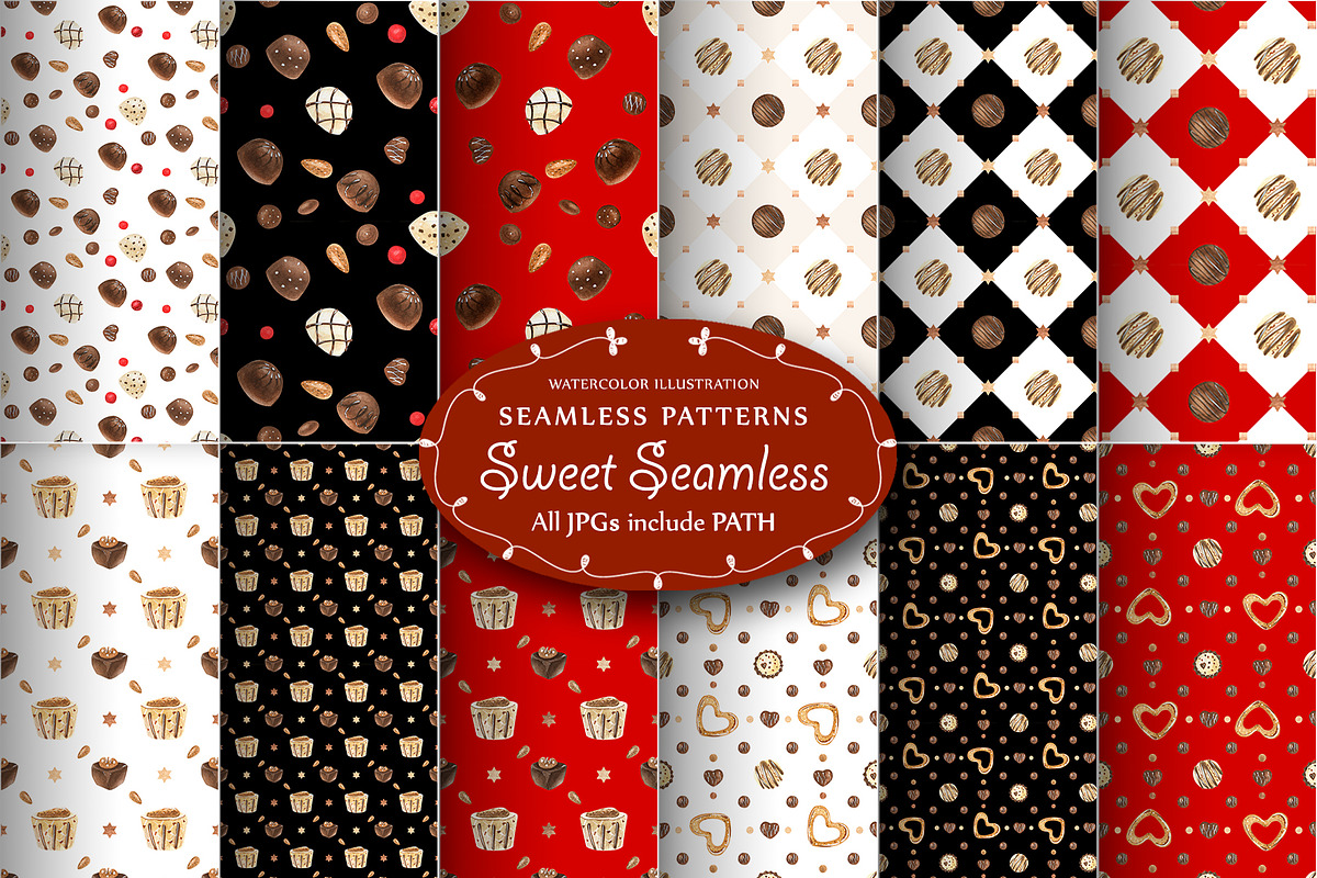 Sweet Seamless Patterns in Patterns - product preview 8