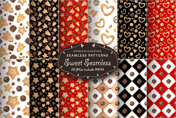 Sweet Seamless Patterns in Patterns - product preview 2